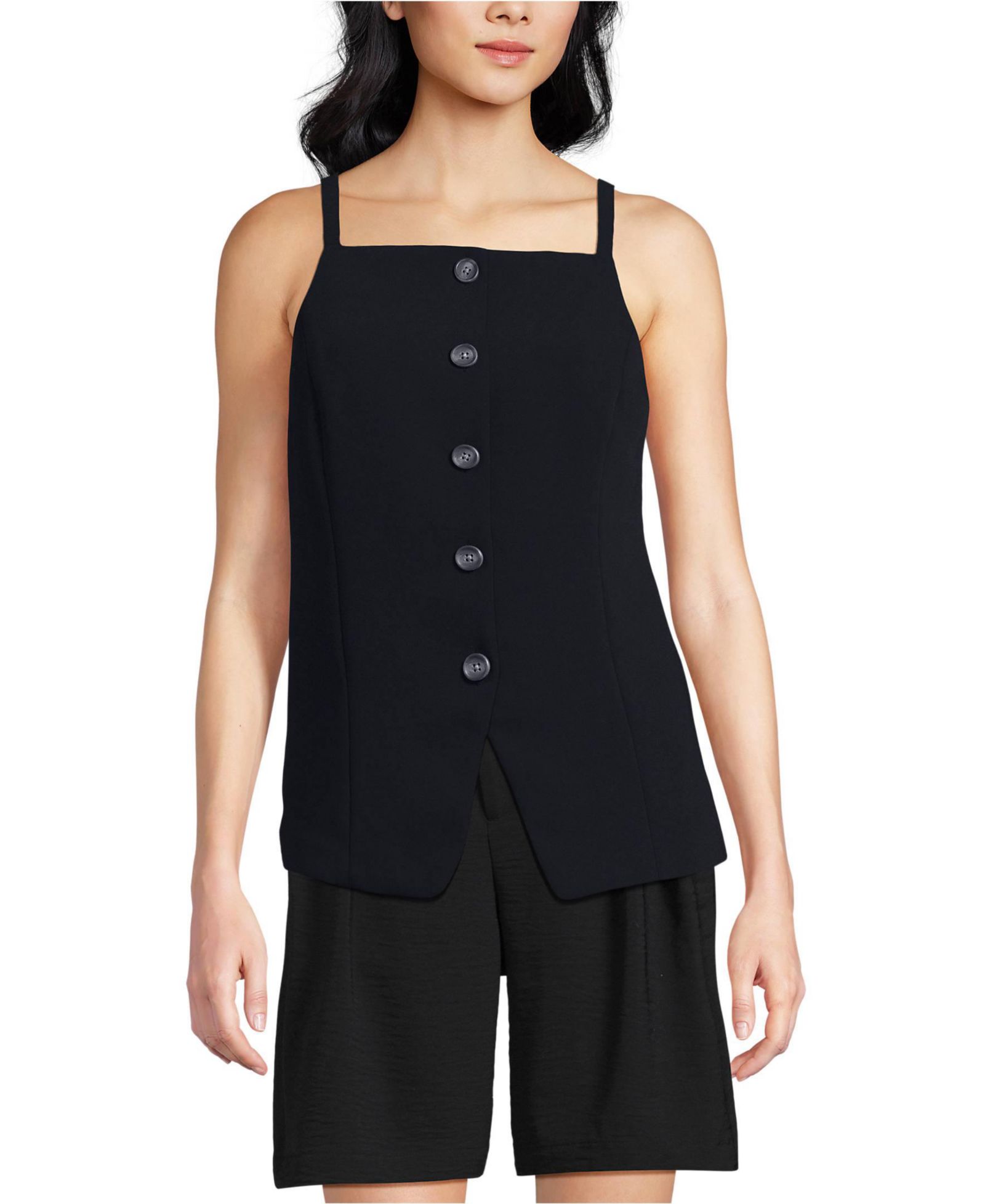 Lands' End Women's Washable Suiting Button Front Vest