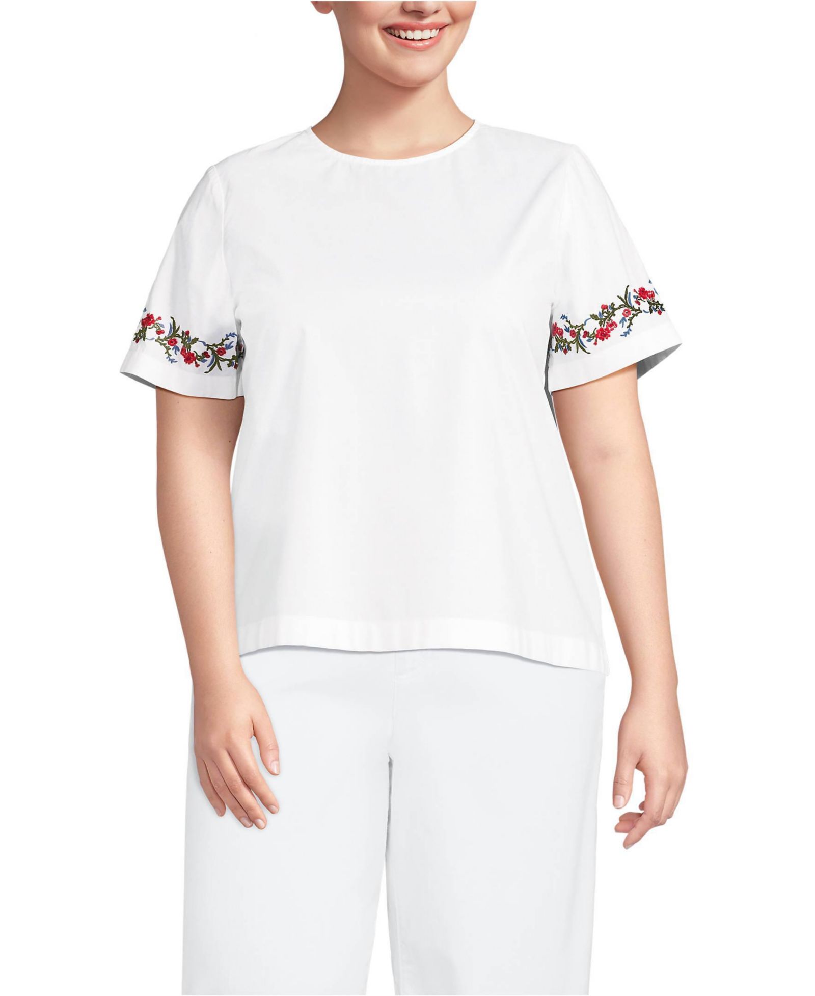 Рубашка Lands' End Plus Size Poplin Eyelet