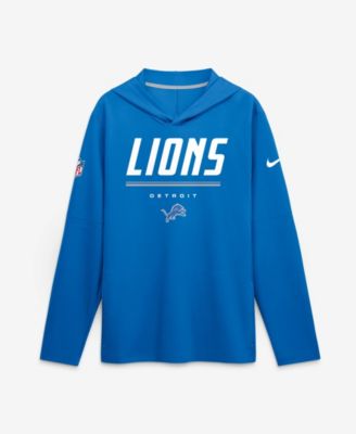 Мужское худи Nike Detroit Lions Dri-FIT с длинным рукавом, синее