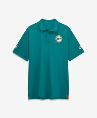 Nike Men's Aqua Miami Dolphins Sideline Powerful Blocking Dri-FIT Tour Polo Shirt