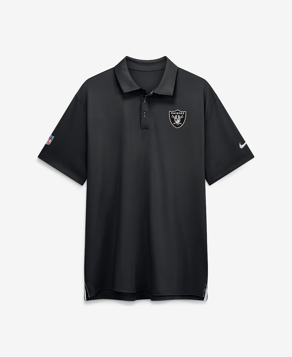 Мужская рубашка-поло Nike Black Las Vegas Raiders Sideline Tour Dri-FIT