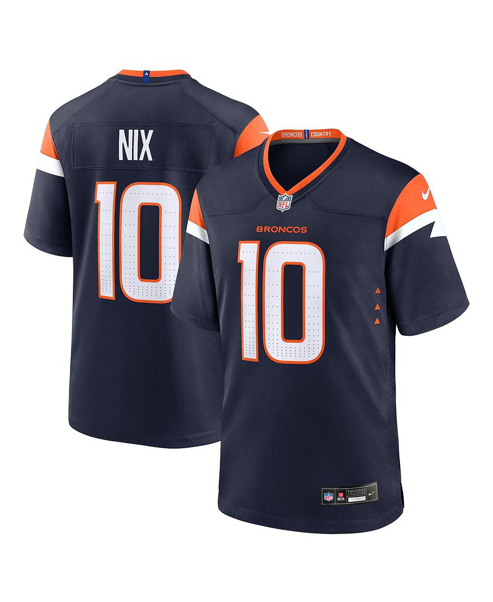 Мужская джерси Nike Bo Nix Navy Denver Broncos Alternate Game Jersey