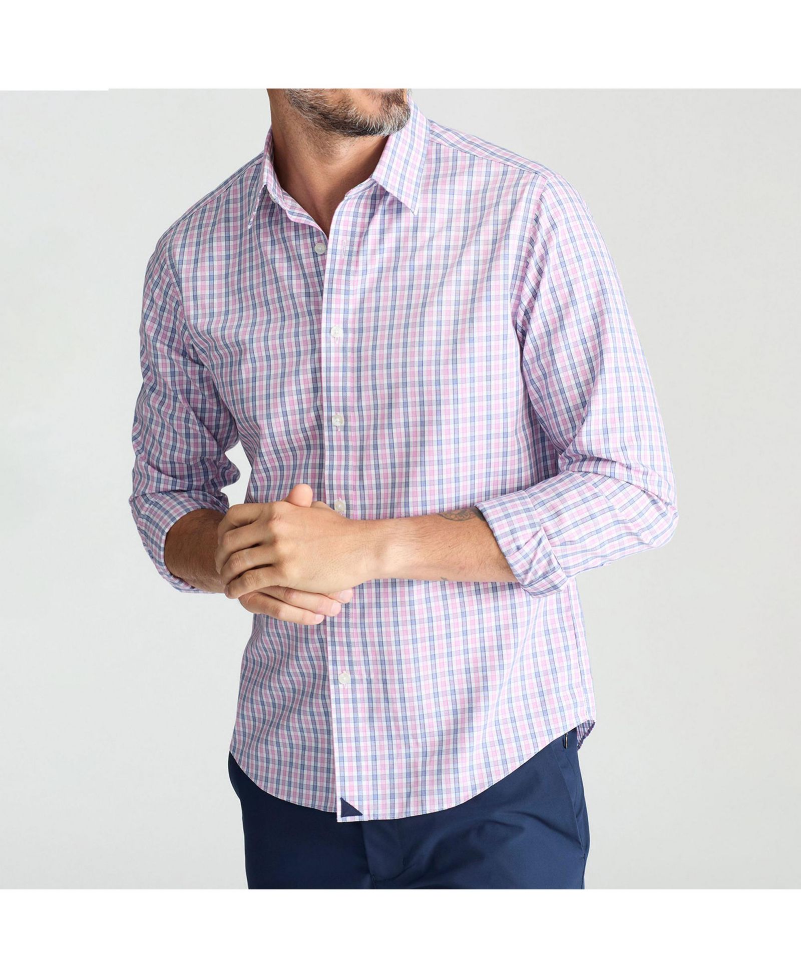 Мужская рубашка UNTUCKit Slim Fit с длинным рукавом, устойчивая к сминанию