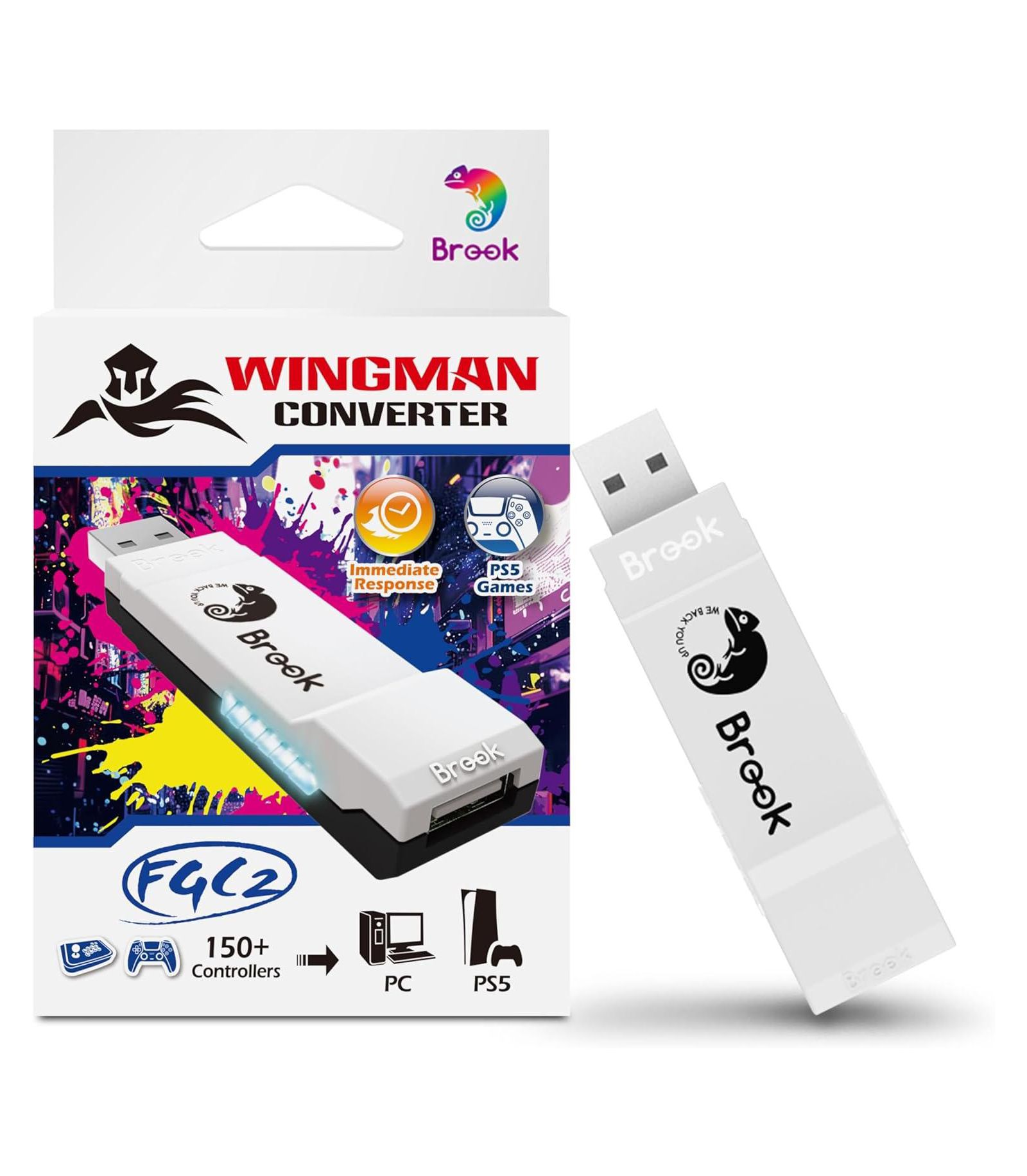 Brook Wingman FGC2 Wired Controller Adapter for PlayStation 5 and PC