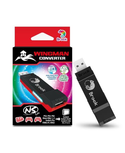 Brook Wingman NS Lite Wireless Controller Adapter for Nintendo Switch, Nintendo Switch 2 and PC