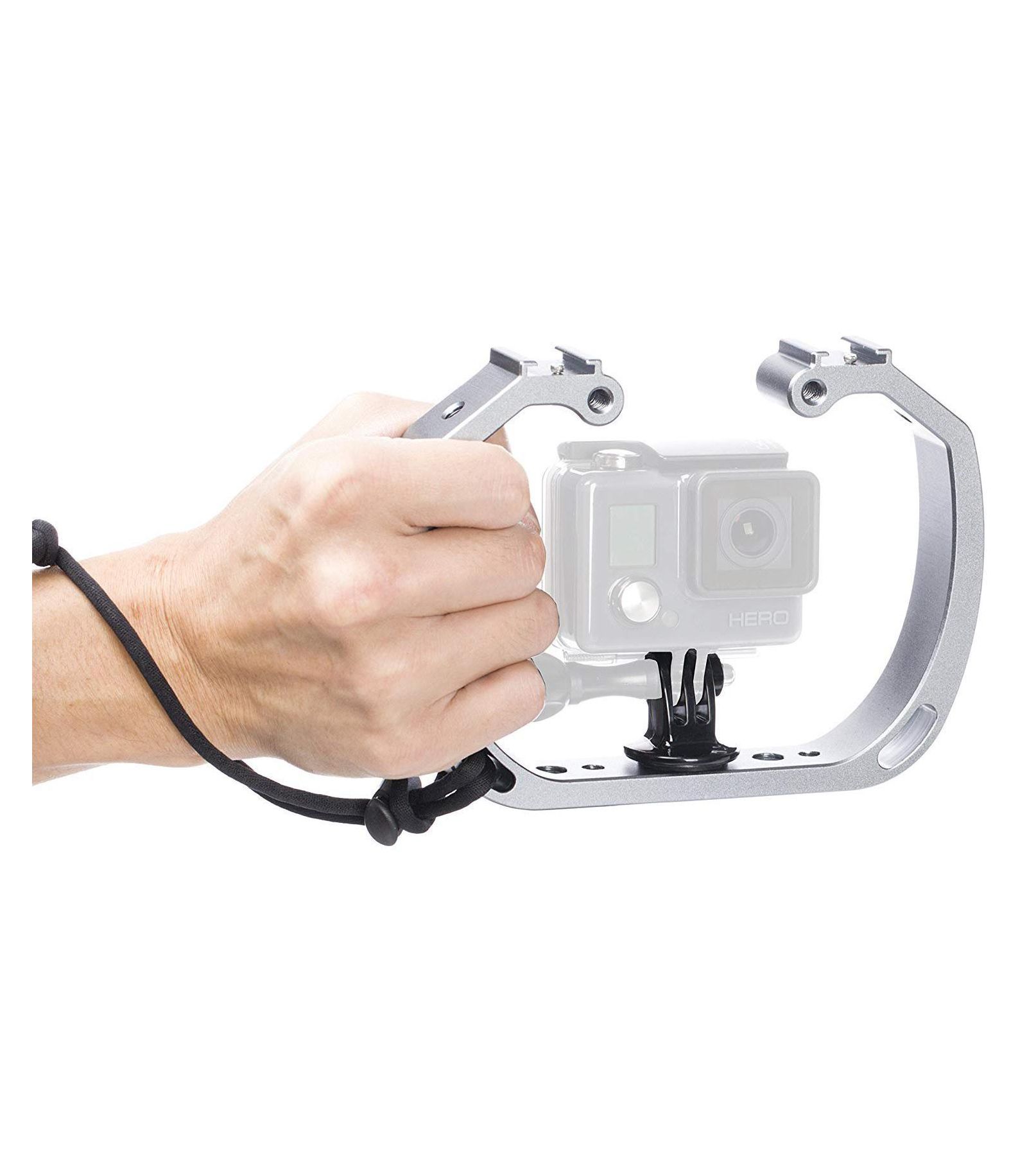 Movo Gb-U70 Underwater Water-Resistant Cold-Shoe Mount Rig for GoPro and Action Cams