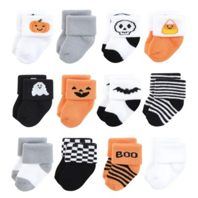 Hudson Baby Infant Baby Cotton Rich Newborn and Terry Socks 12-Pack