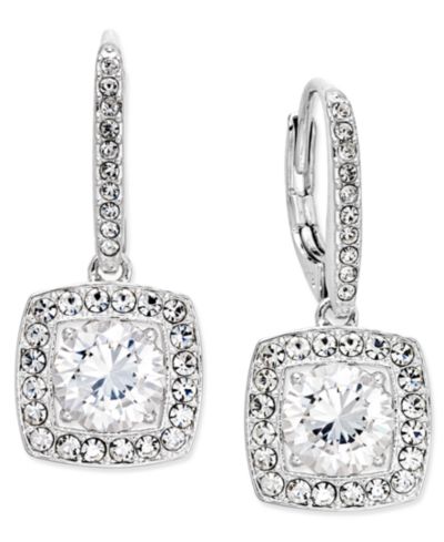 Серьги Eliot Danori Silver-Tone Crystal Square Drop