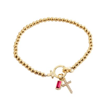 Браслет Mint & Lily Cross Charm Birthstone