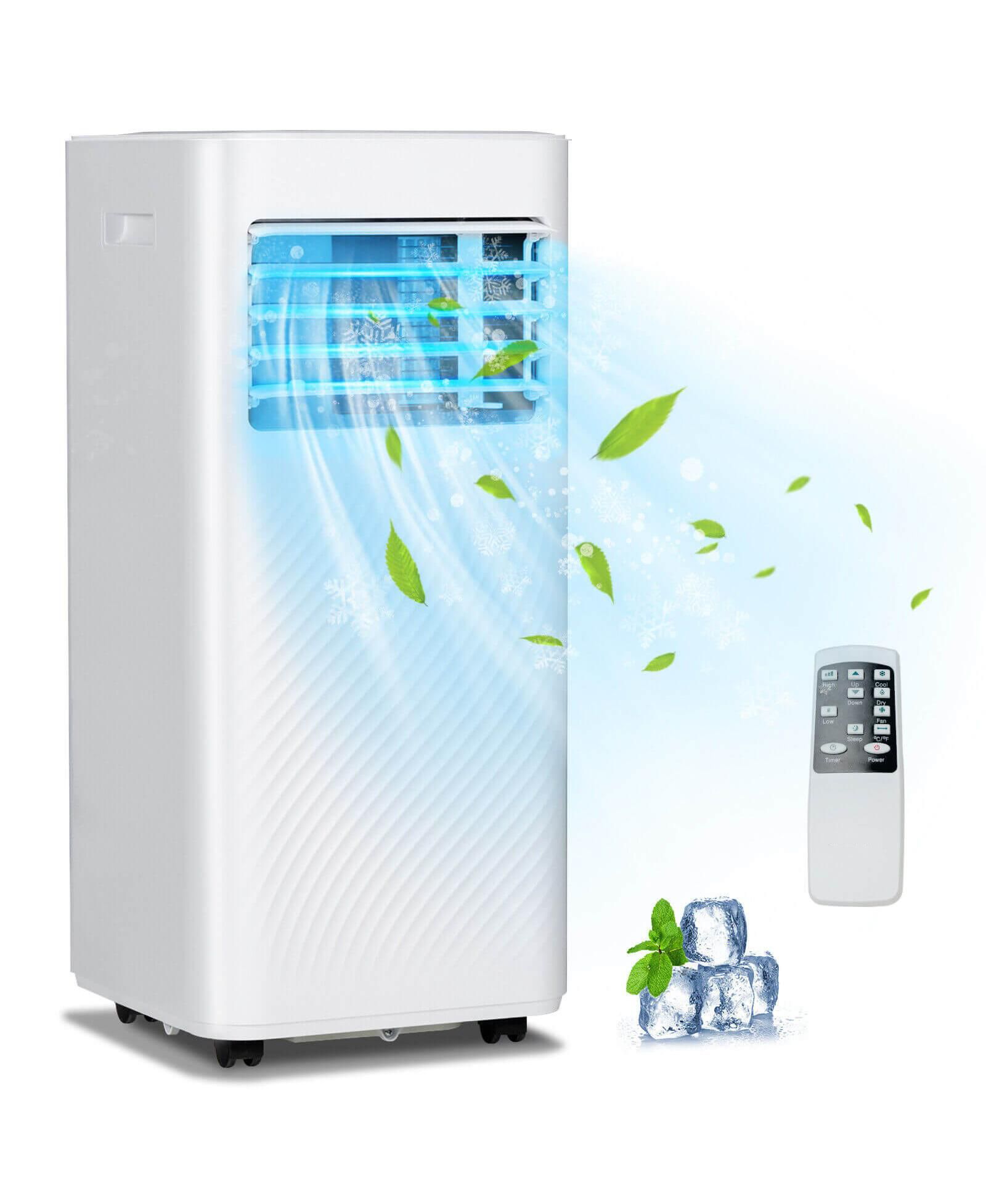 Ecooso 8000 BTU(Ashrae) Portable Air Conditioner Cools 250 Square Feet with Timer