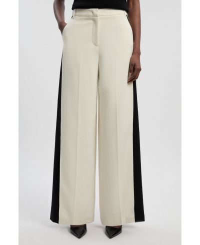 Karen Millen Women's Contrast Colour Wide Leg Trouser