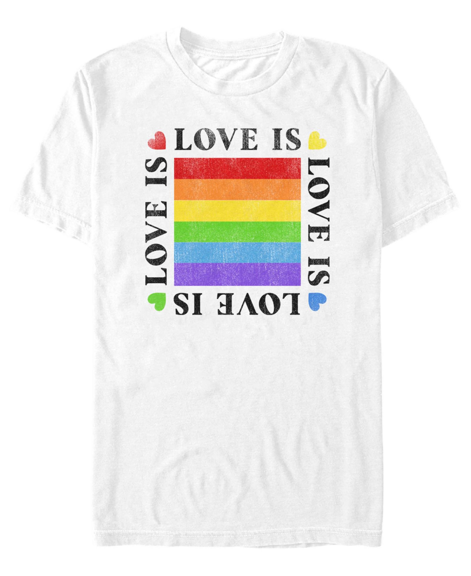Design By Humans Men's Love Is Pride Short-Sleeve T-Shirt