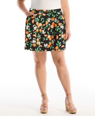 Шорты Rafaella Plus Size Orange Print Horse Bit