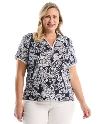 Женская рубашка polo paisley print Plus Size