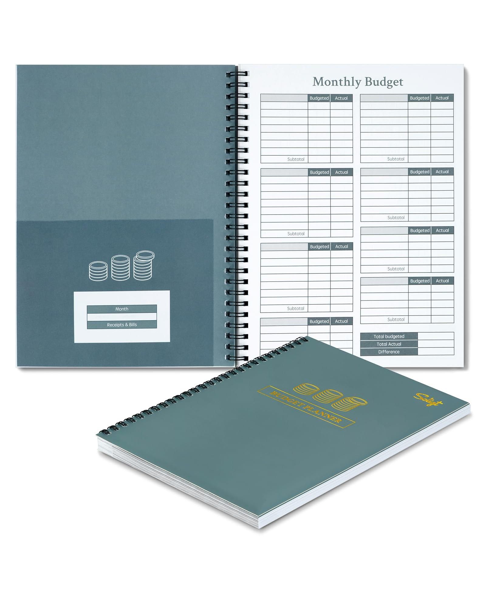 GNUADZ Budget Planner Bill Organizer Expense Notebook Floral Spiral