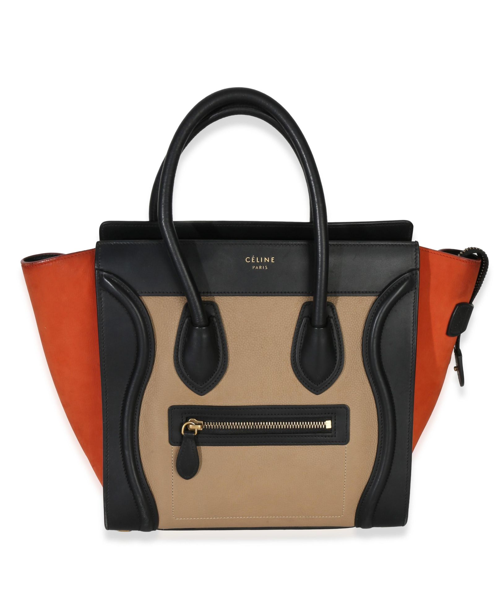 Сумка-тоут Pre-Owned Celine Beige Multicolor Drummed Calfskin Nubuck Nano