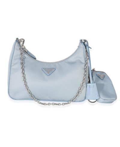 Сумка Prada Blue Nylon Saffiano Leather Re-Edition 2005, б/у