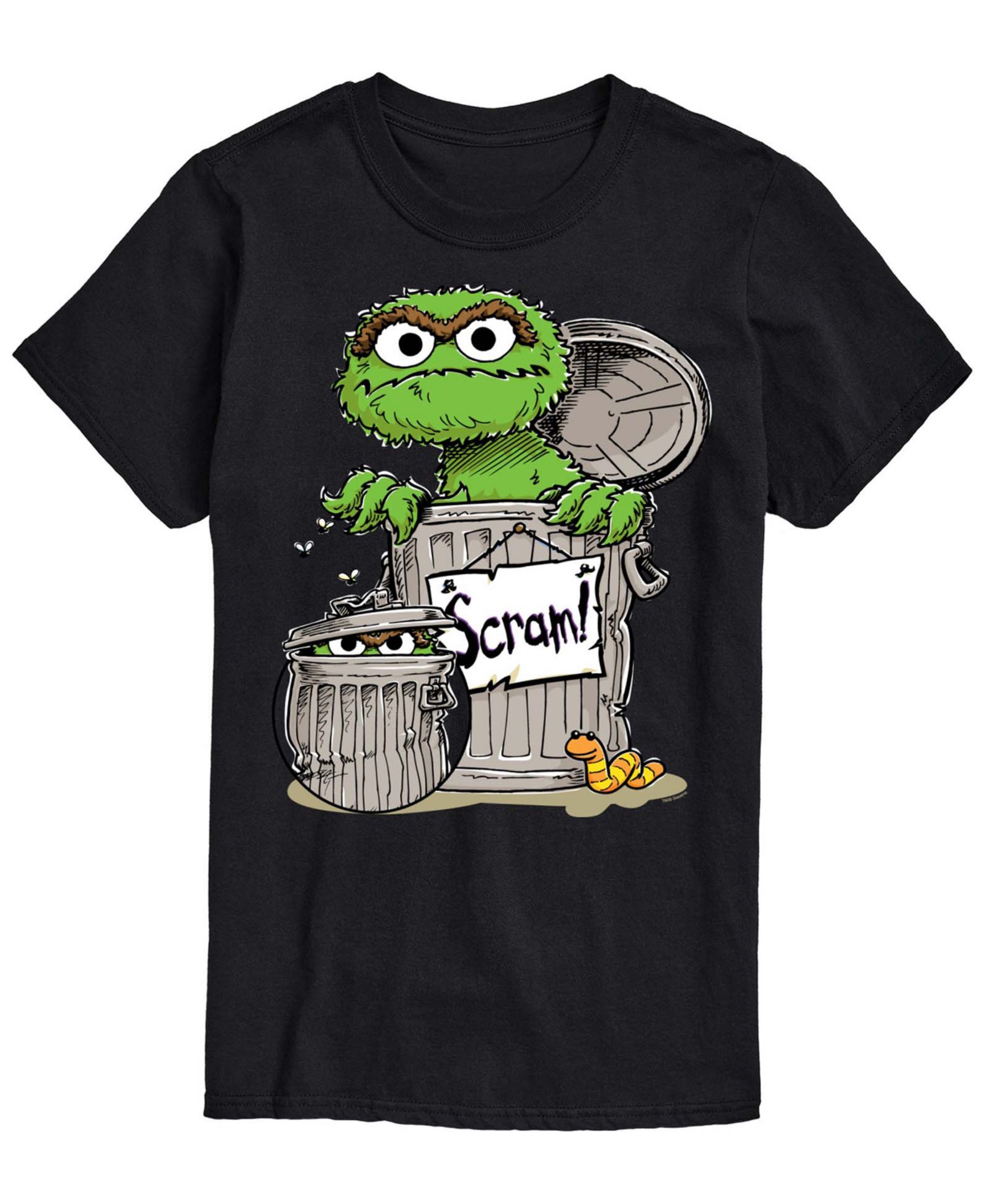 AIRWAVES Мужская футболка с принтом Sesame Street Oscar The Grouch, короткий рукав
