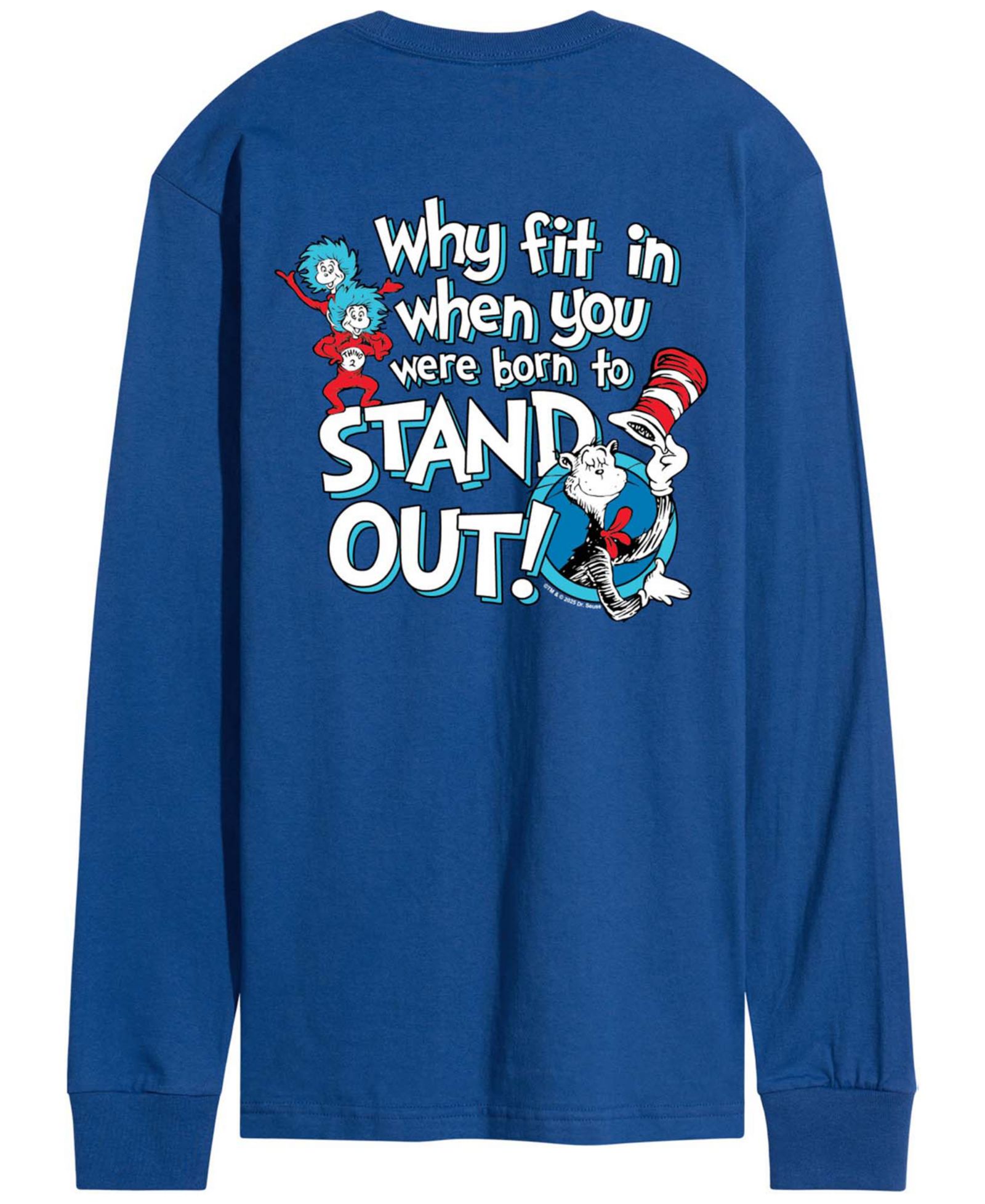AIRWAVES Men's Dr. Seuss Cat In The Hat Stand Out Long-Sleeve Graphic T-Shirt