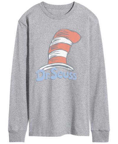 AIRWAVES Мужская футболка с графическим принтом Dr. Seuss Logo Vintage Faded Long-Sleeve