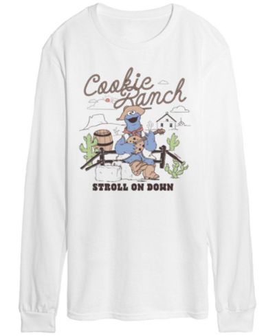 AIRWAVES Мужская футболка с длинным рукавом и принтом Sesame Street Cookie Ranch