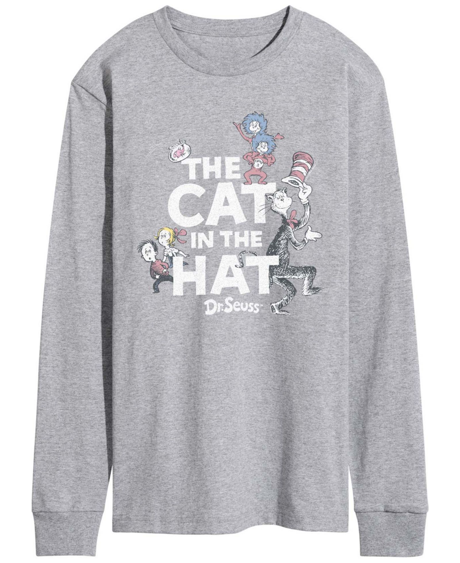 AIRWAVES Мужская футболка с длинным рукавом Dr. Seuss Cat In Hat, винтажный стиль