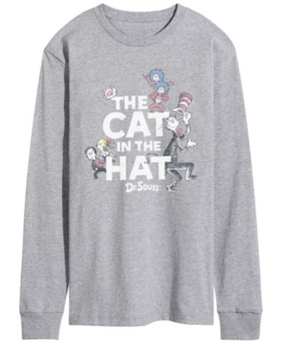 AIRWAVES Мужская футболка с длинным рукавом Dr. Seuss Cat In Hat, винтажный стиль