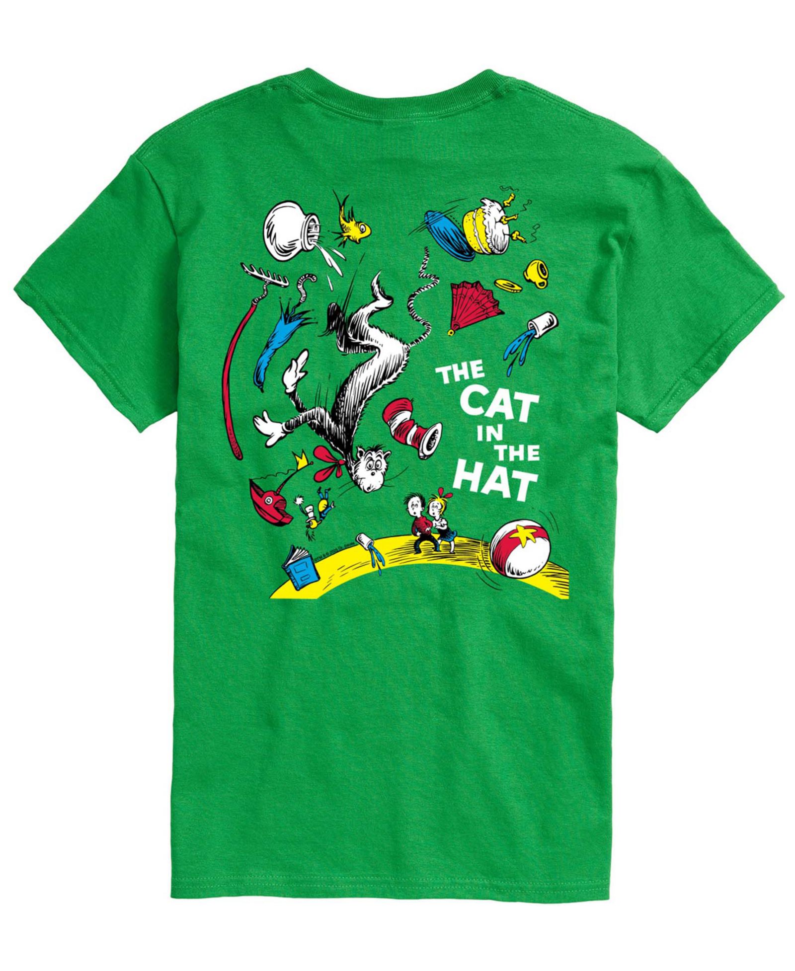 AIRWAVES Men's Dr. Seuss Cat In The Hat Illustration Short-Sleeve Graphic T-Shirt
