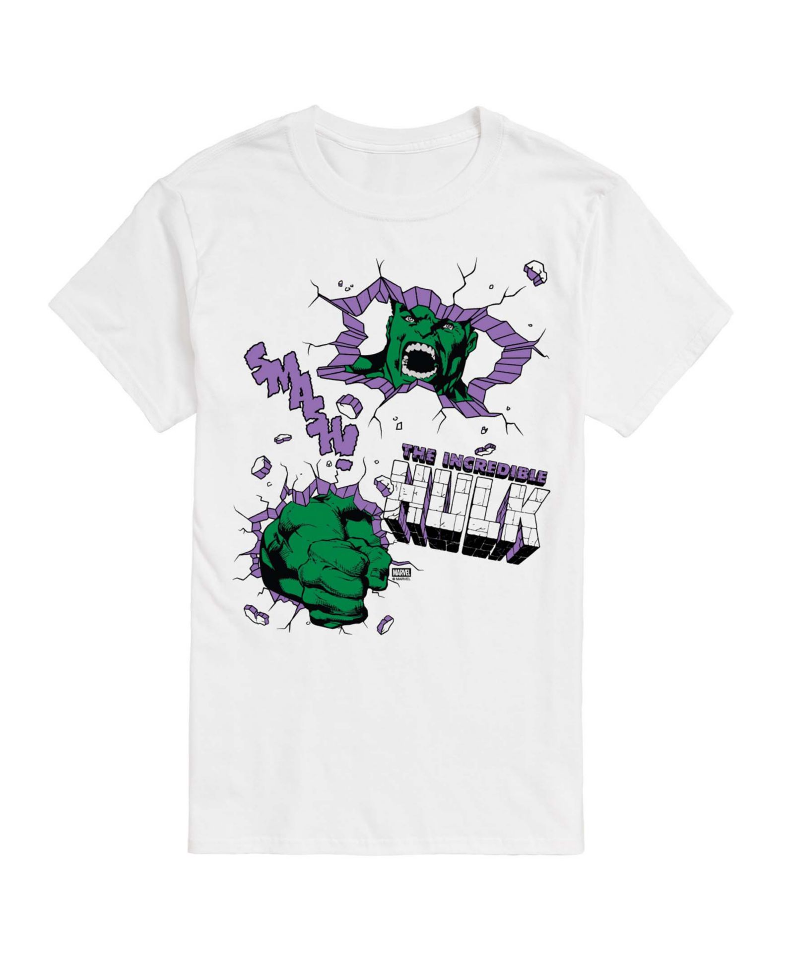 AIRWAVES Мужская футболка с принтом The Hulk Punch Wall Short-Sleeve