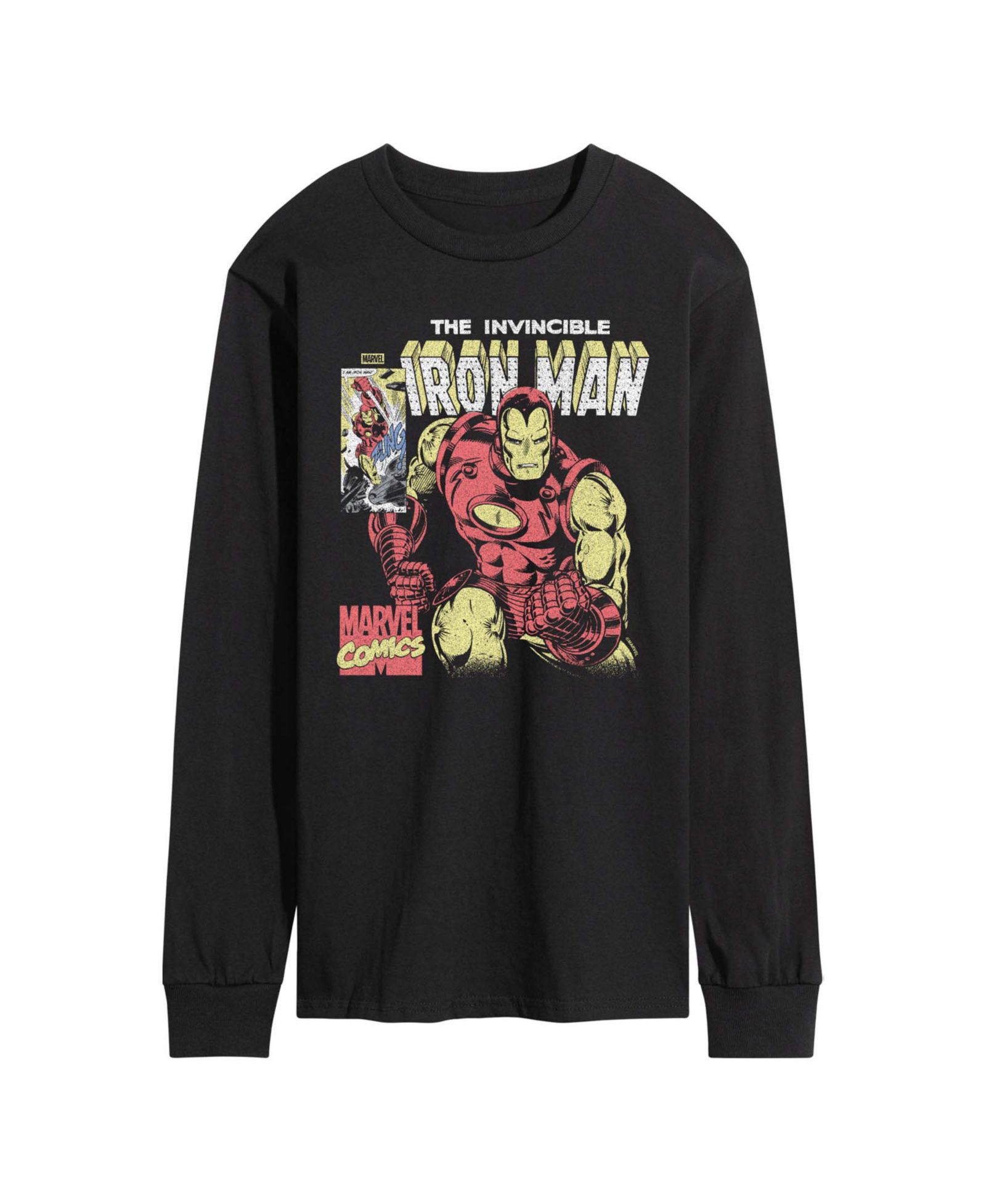 Мужская футболка с длинным рукавом AIRWAVES Iron Man Vintage Faded Comic Graphic