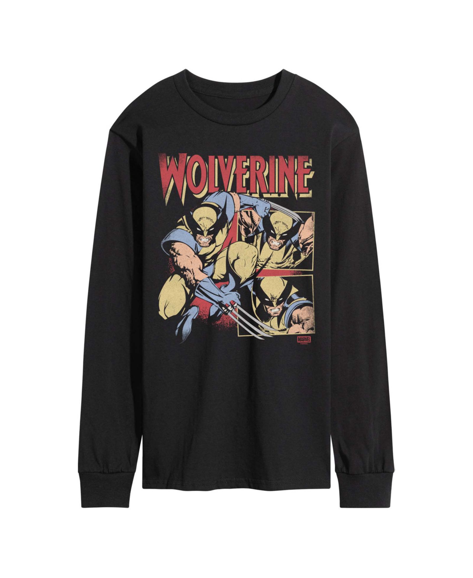 AIRWAVES Men's Wolverine Vintage Faded Long-Sleeve Graphic T-Shirt