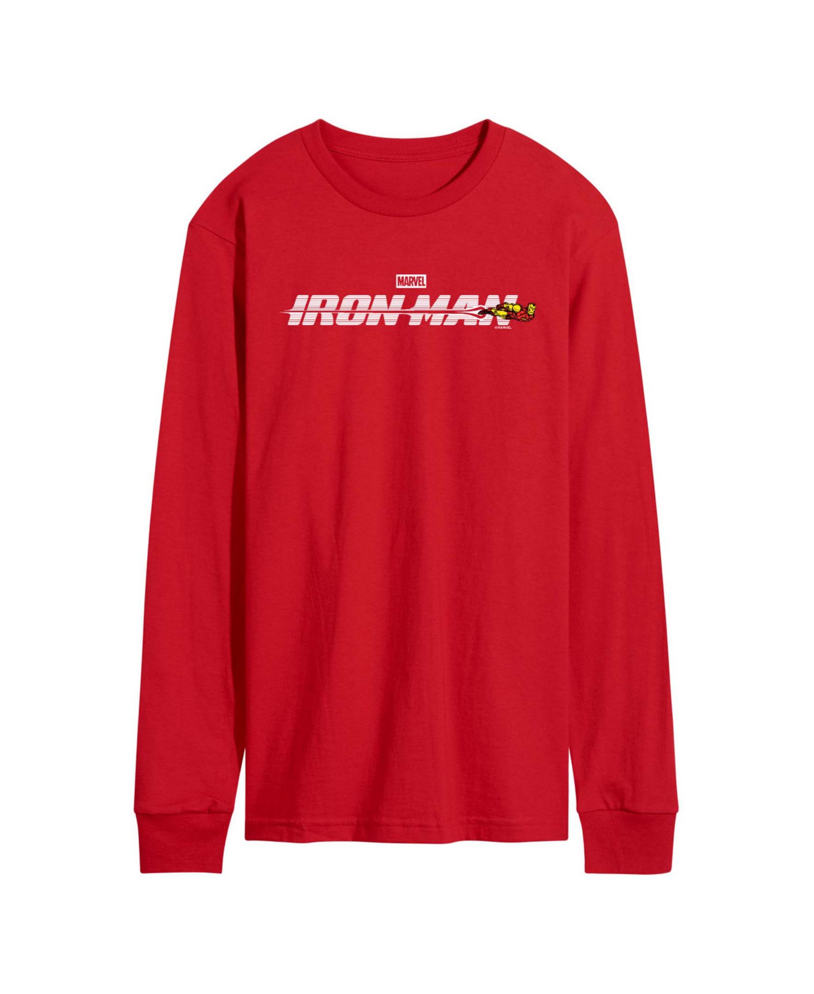 AIRWAVES Мужская футболка с принтом Iron Man Logo Long-Sleeve