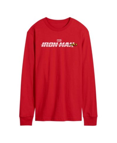 AIRWAVES Мужская футболка с принтом Iron Man Logo Long-Sleeve