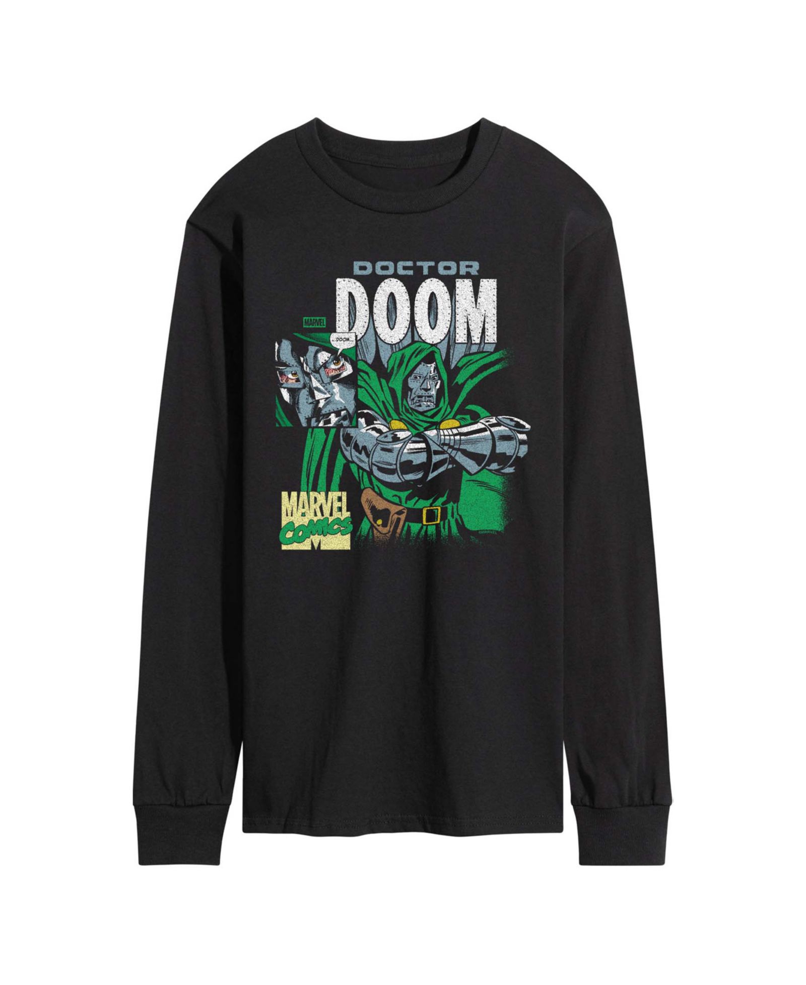 AIRWAVES Men's Fantastic Four Marvel Comics Dr. Doom Long-Sleeve Graphic T-Shirt