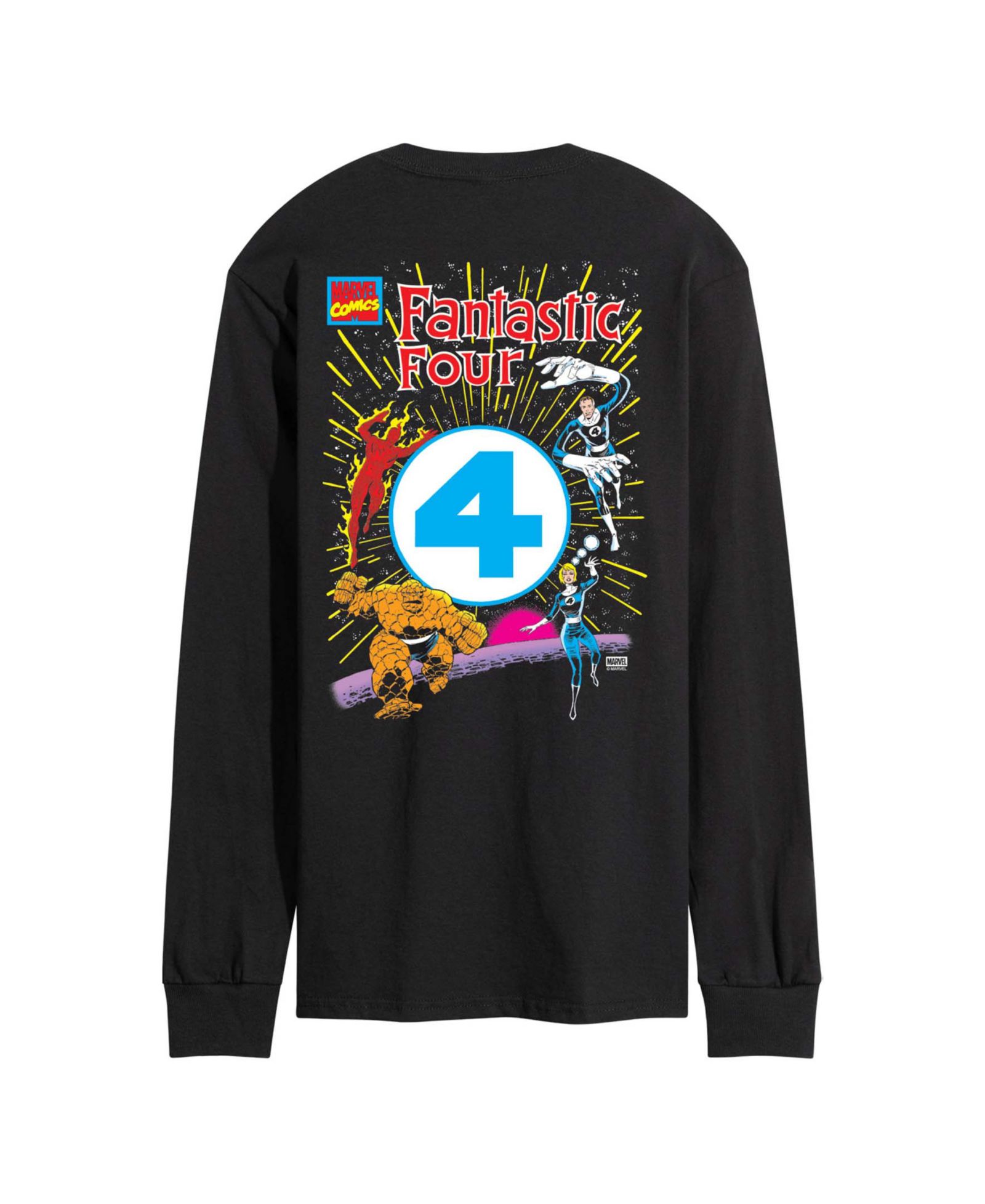 AIRWAVES Men's Fantastic Four Marvel Comics Long-Sleeve Graphic T-Shirt