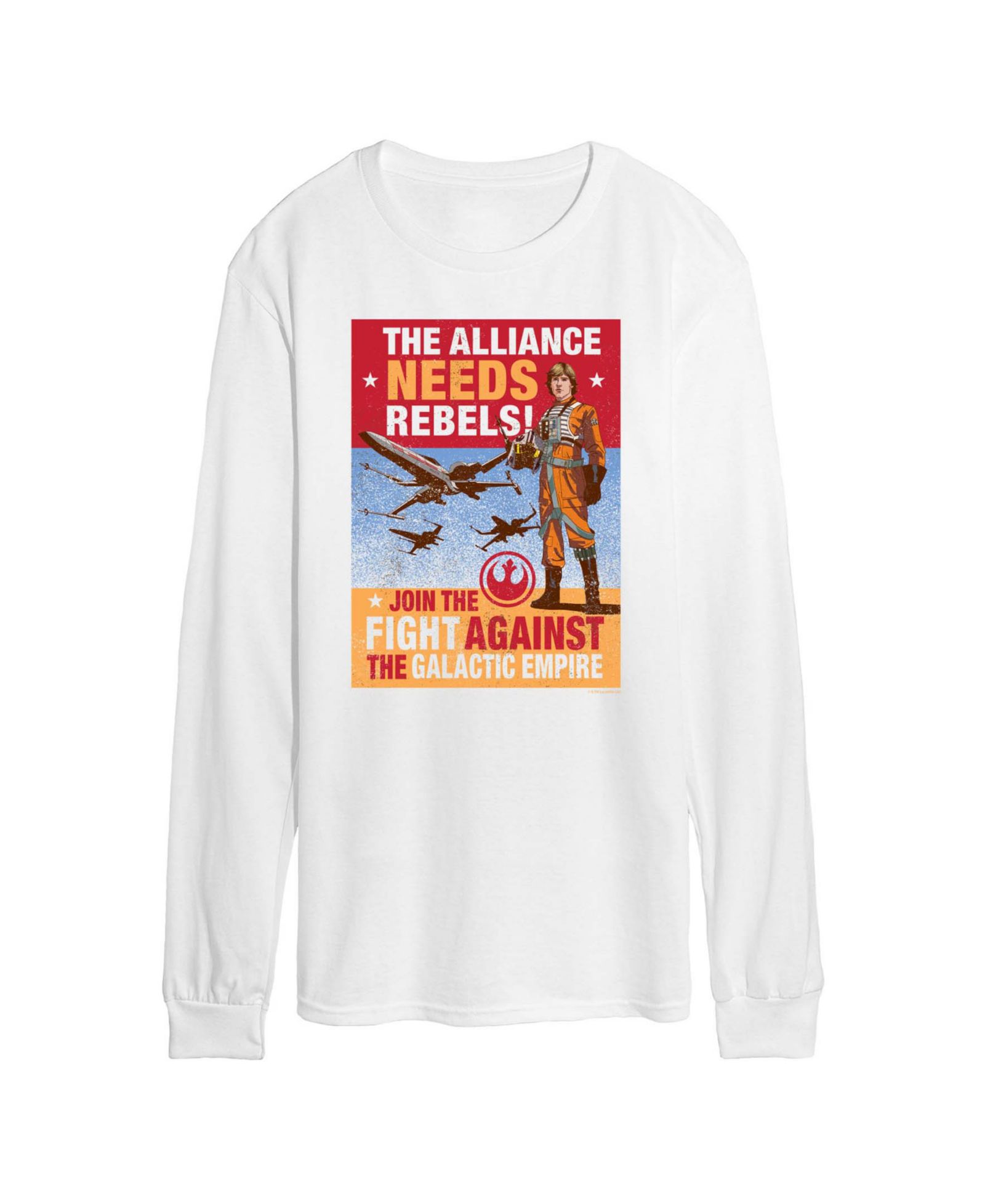 AIRWAVES Мужская футболка с длинным рукавом и графическим принтом Luke Rebels Needed