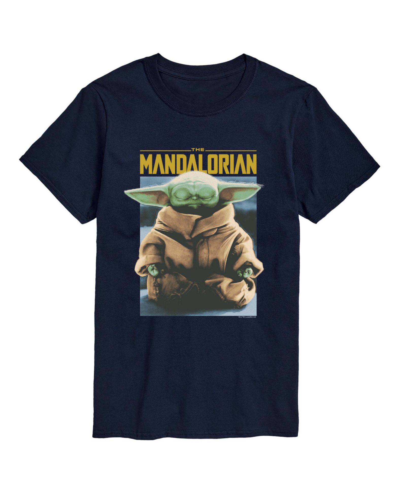 AIRWAVES Men's The Mandalorian Meditate Child Short-Sleeve Graphic T-Shirt