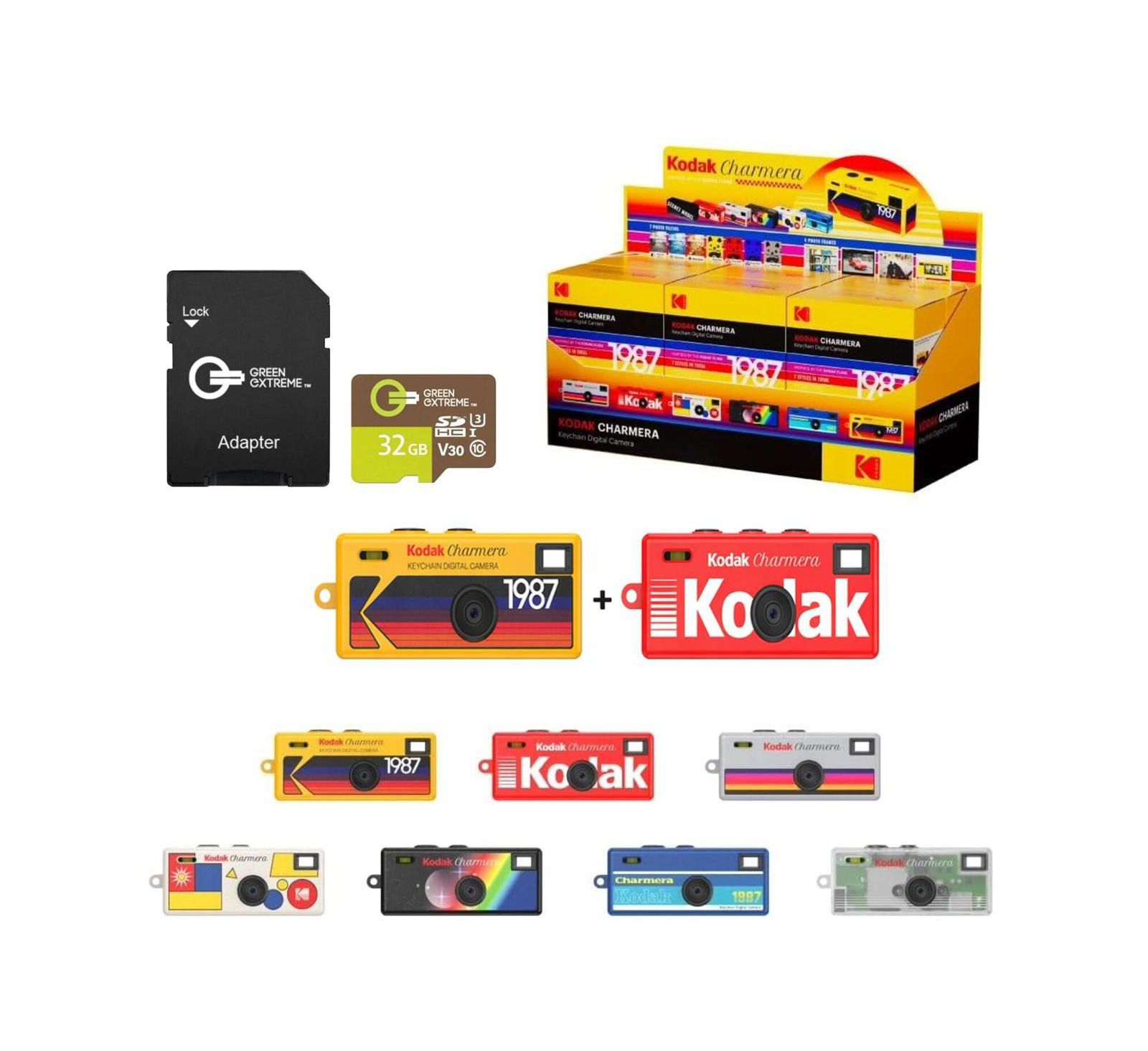 Kodak Charmera 1.6MP Keychain Digital Camera, 2-Pack w/32GB Micro SD Card
