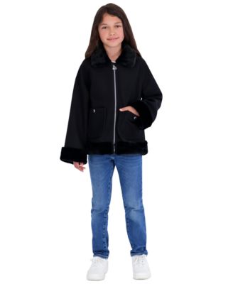 Детская шерстяная куртка Michael Kors Girls' 5-16 Midweight Long-Sleeve Faux Wool