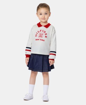 Tommy Hilfiger комплект из 2 предметов: футболка с воротником и юбка-шорты для девочек 2T-6X