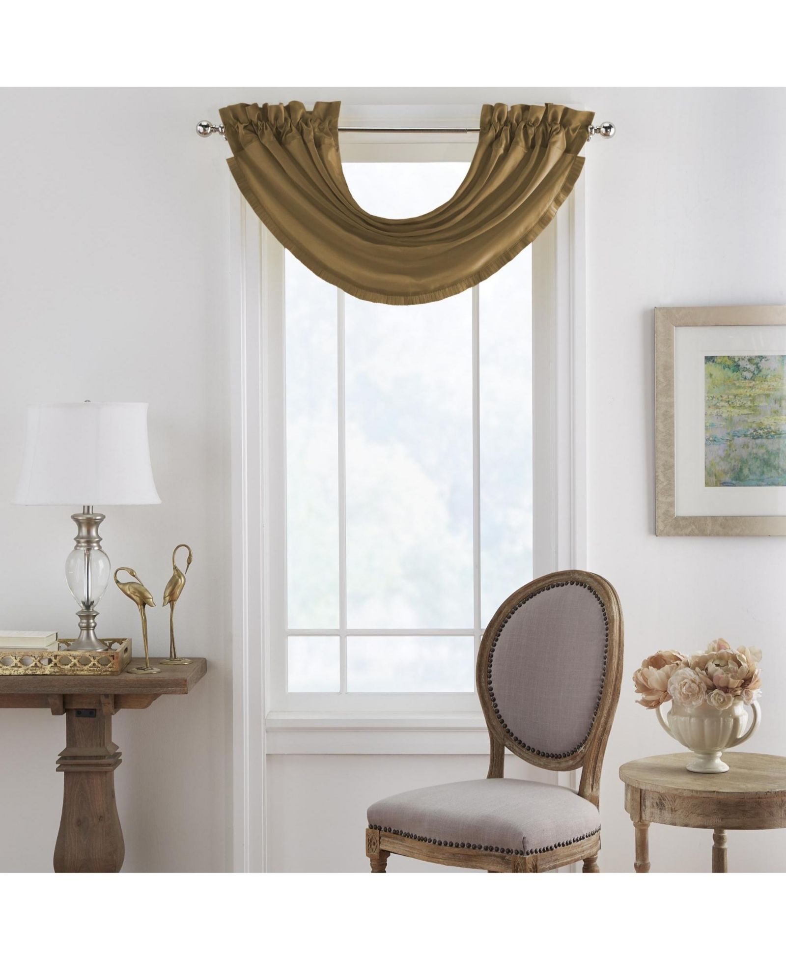 Elrene Home Fashions Versailles Faux Silk Blackout Window Curtain