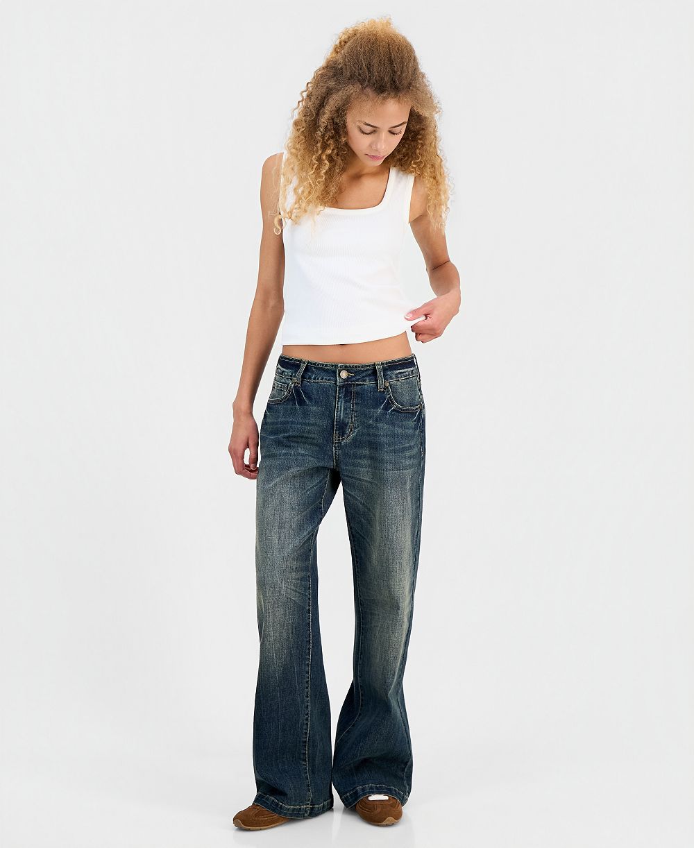 Dollhouse Juniors' Baggy Wide-Leg Jeans