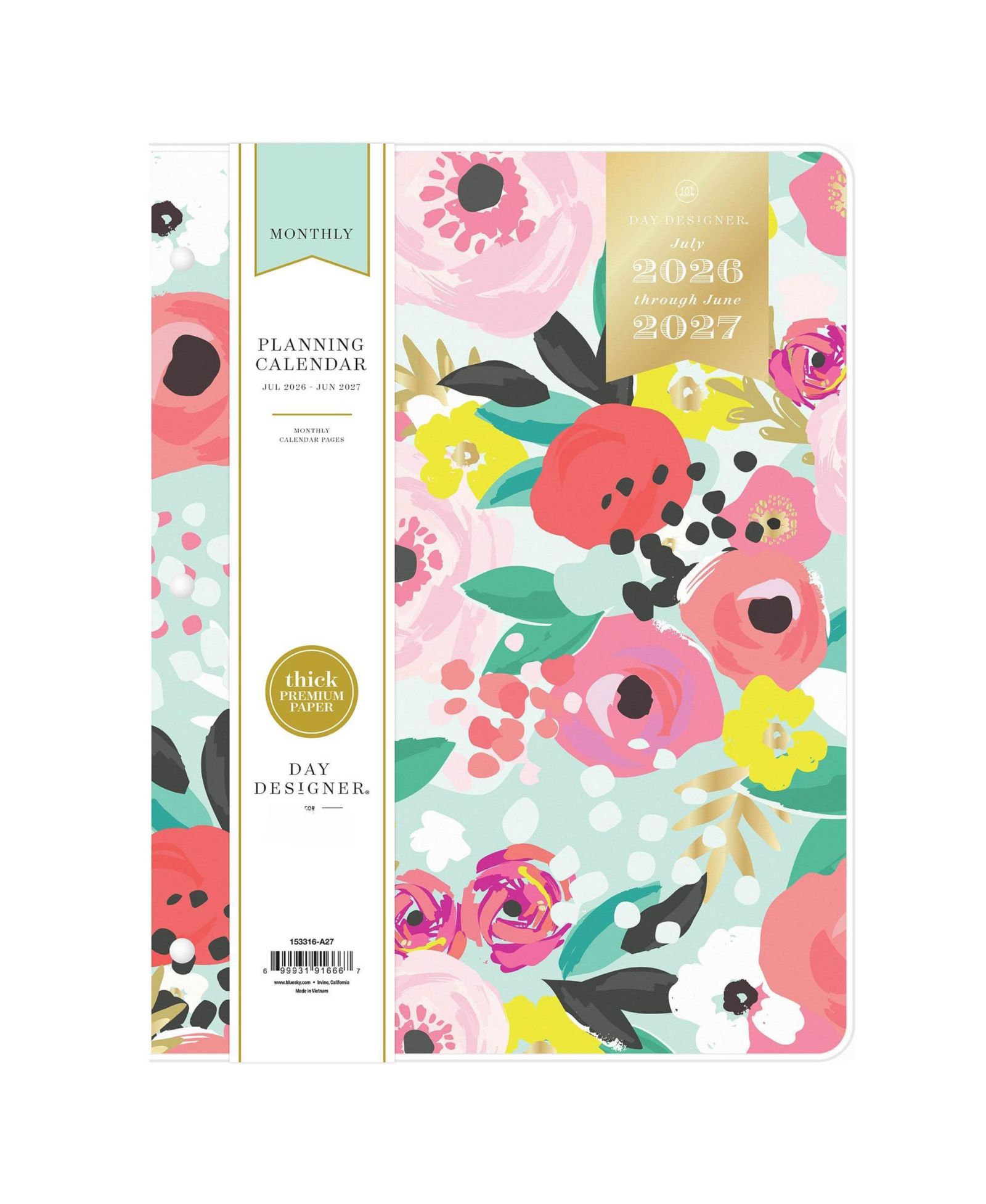 GNUADZ Day Designer 2026–2027 Academic Monthly Planner July–June — Saddle-Stitch Binding