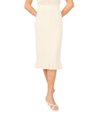CeCe Women's Pointelle Pencil Skirt