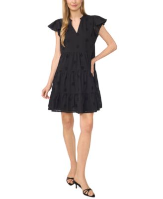 CeCe Women's Ruffle-Tiered V-Neck Dress