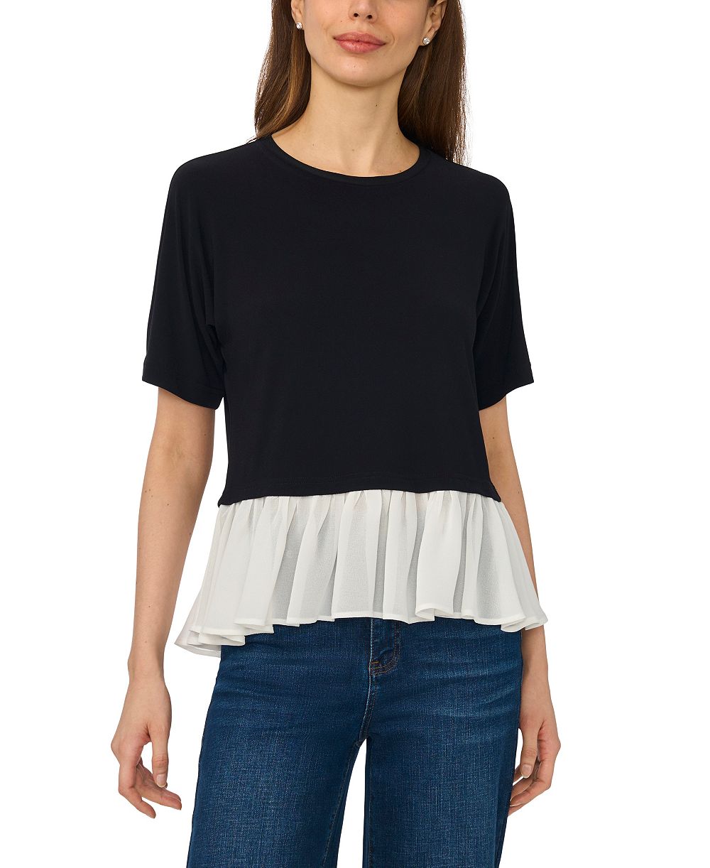 Женский топ CeCe Short-Sleeve Pleated Hem