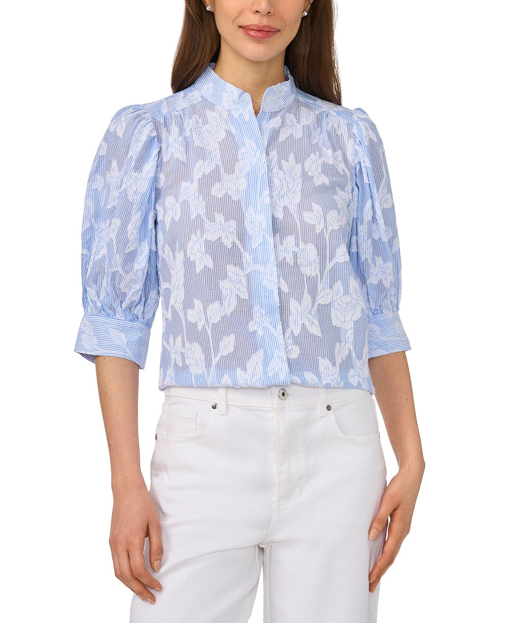 Женский топ CeCe Open Collar Striped