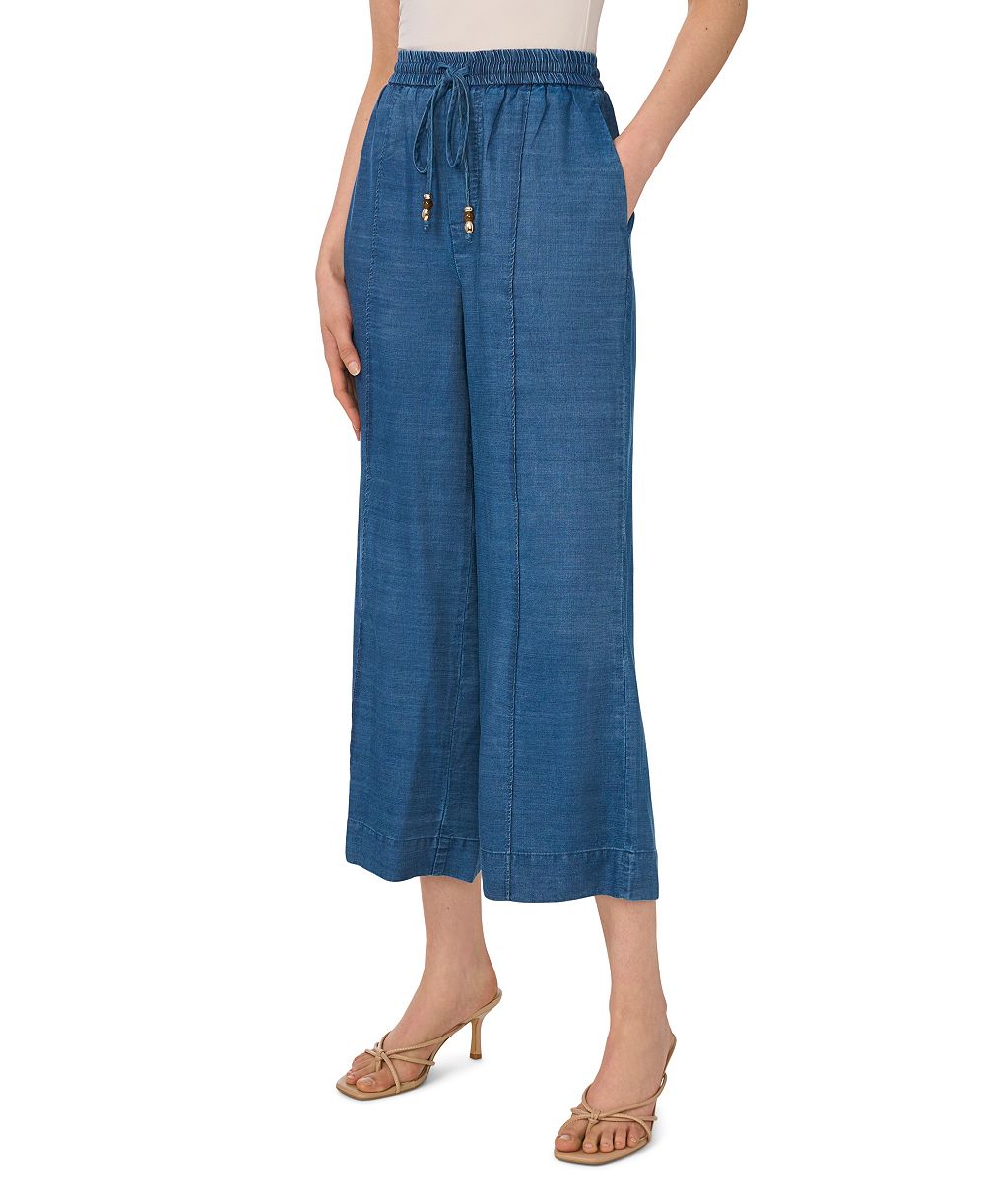Женские брюки CeCe Scallop Chambray Pull-On