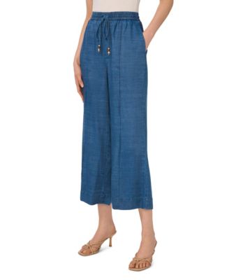 Женские брюки CeCe Scallop Chambray Pull-On