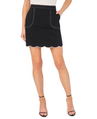 CeCe Women's Scallop Hem Mini Skirt